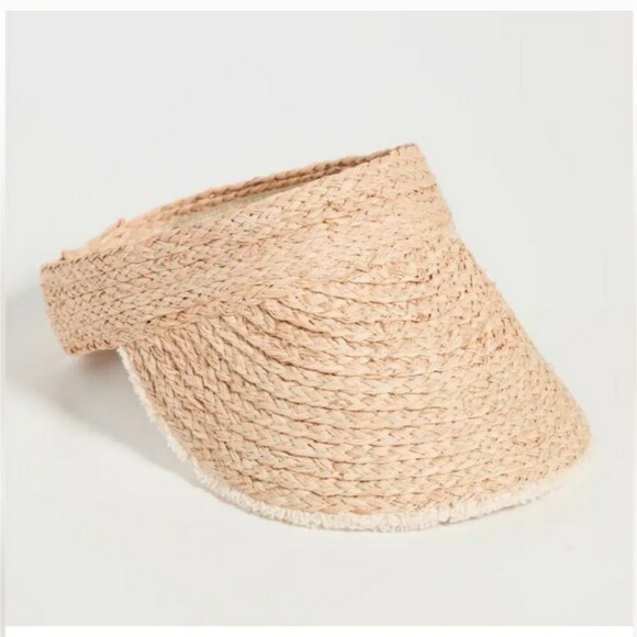 Hat Attack Pocket Visor Woven Rafia Adjustable Women's One Size Natural Summer - Picture 3 of 15